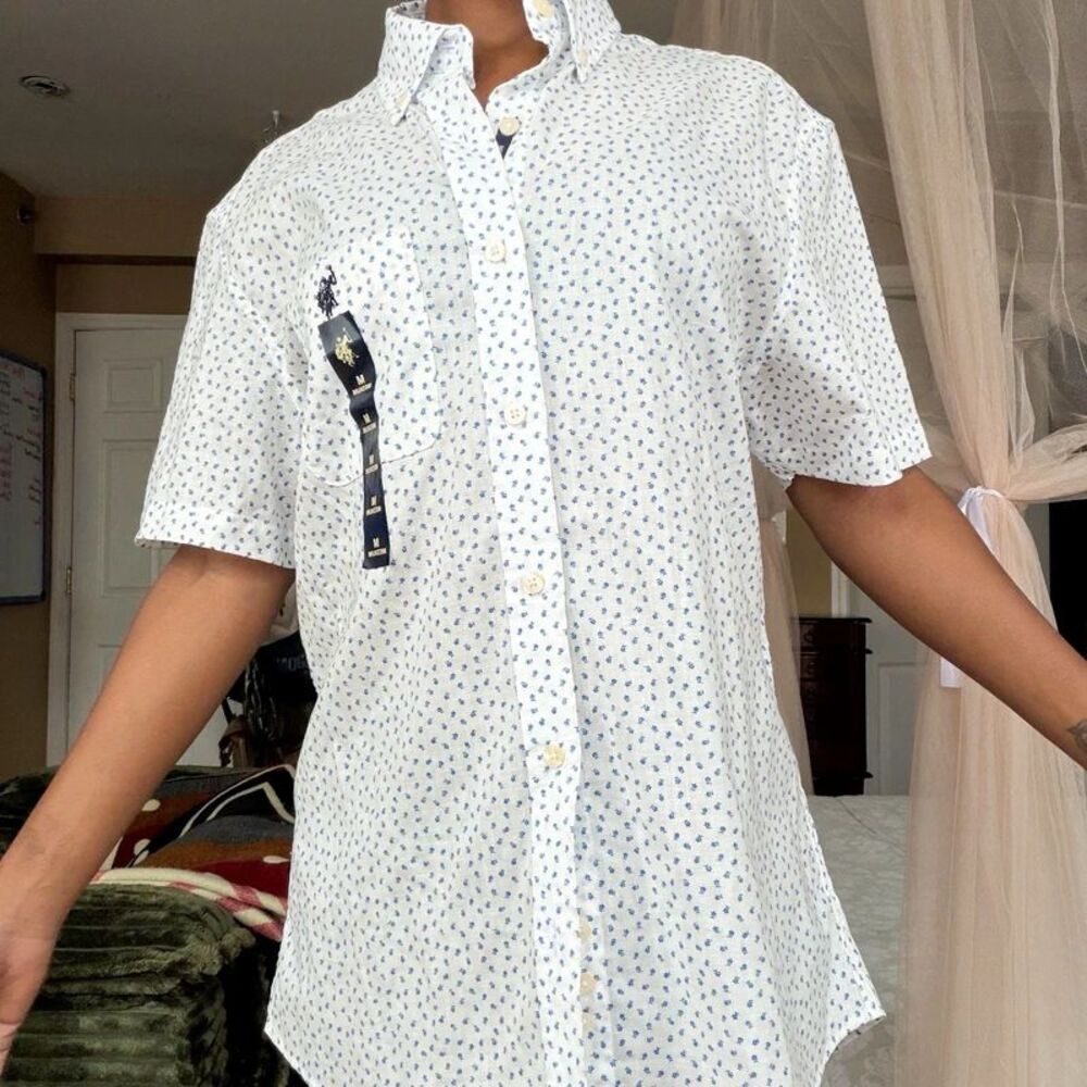 US Polo Assn Short Sleeve Button Up Shirt (Size: M)